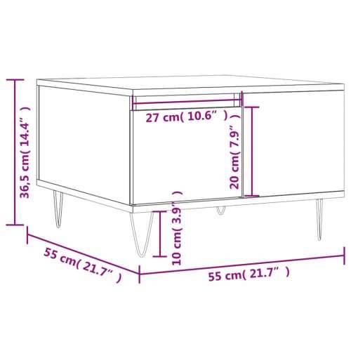 Stolić za kavu bijeli 55 x 55 x 36,5 cm od konstruiranog drva - Bijela 1 Cijena