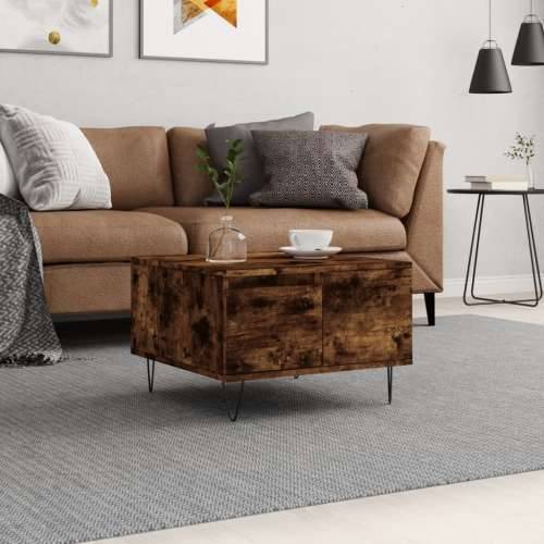 Stolić za kavu boja hrasta 55 x 55 x 36,5 cm konstruirano drvo - Dimljeni hrast 1 Cijena