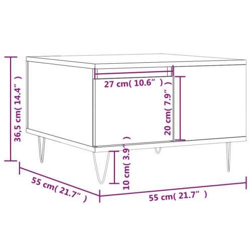 Stolić za kavu boja hrasta 55 x 55 x 36,5 cm konstruirano drvo - Dimljeni hrast 1 Cijena