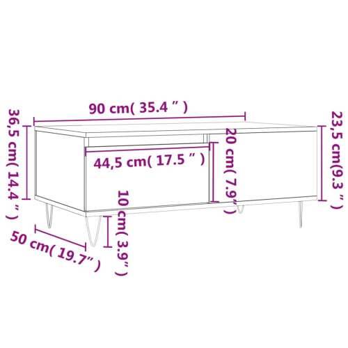 Stolić za kavu boja betona 90x50x36,5 cm konstruirano drvo - Beton siva 1 Cijena