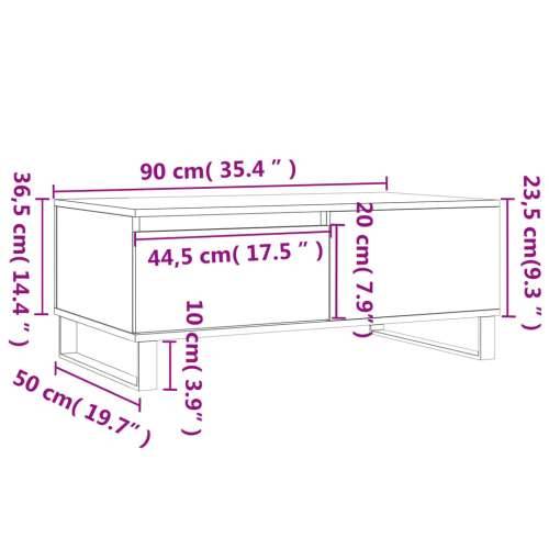 Stolić za kavu boja hrasta 90x50x36,5 cm konstruirano drvo - Dimljeni hrast 1 Cijena