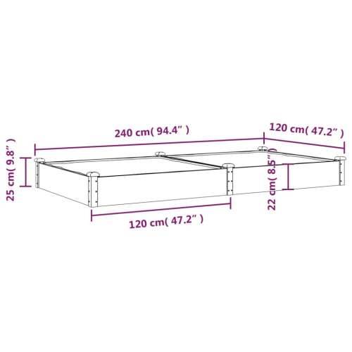 Povišena gredica - Vrtna gredica s oblogom smeđa 240x120x25 cm jelovina - Smeđa 240 x 120 x 25 cm 1 Cijena