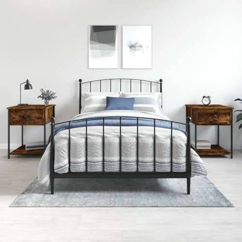 Noćni ormarići 2 kom boja hrasta 44x45x58 cm konstruirano drvo - Dimljeni hrast 2 Cijena