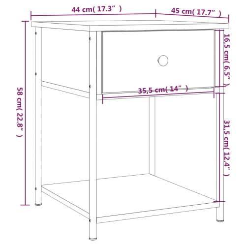 Noćni ormarići 2 kom boja hrasta 44x45x58 cm konstruirano drvo - Dimljeni hrast 2 Cijena