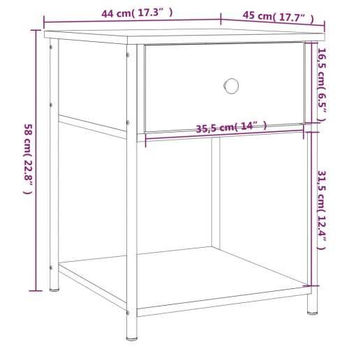 Noćni ormarići 2 kom boja hrasta 44x45x58 cm konstruirano drvo - Sivi hrast sonoma 2 Cijena