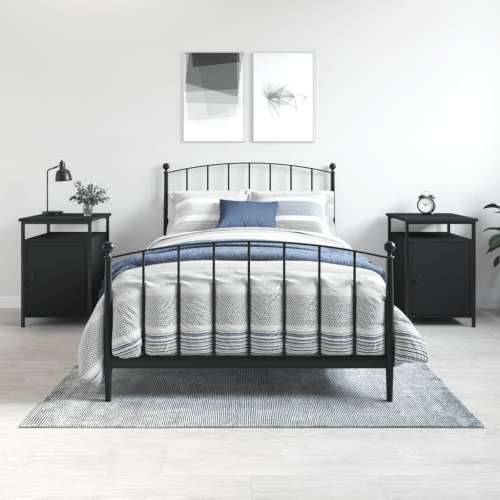 Noćni ormarići 2 kom crni 40x42x60 cm konstruirano drvo - Crna 2 Cijena