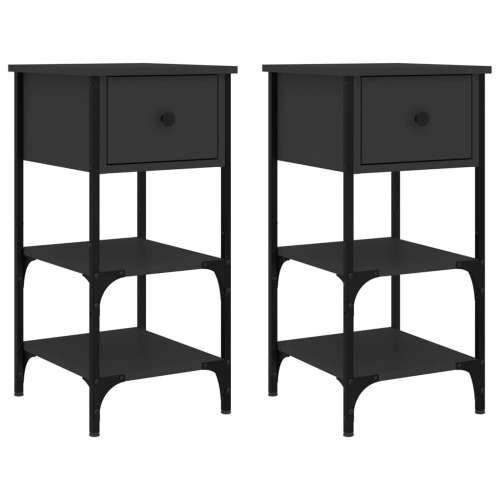 Noćni ormarići 2 kom crni 34 x 36 x 70 cm od konstruiranog drva - Crna 2 Cijena