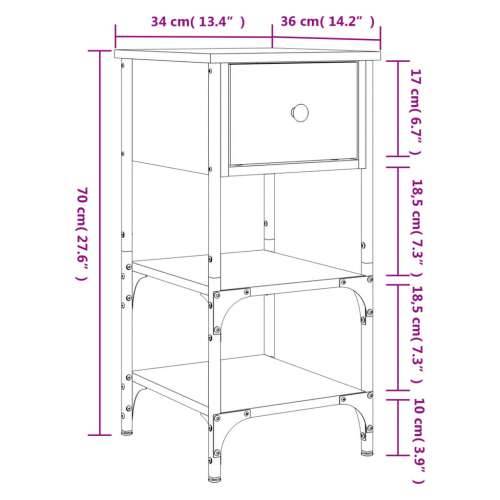 Noćni ormarići 2 kom crni 34 x 36 x 70 cm od konstruiranog drva - Crna 2 Cijena