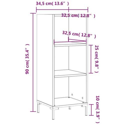 Komoda crna 34,5 x 32,5 x 90 cm od konstruiranog drva - Crna 1 Cijena