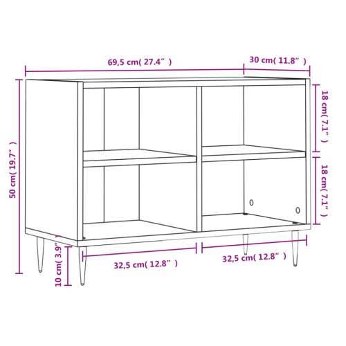 TV ormarić siva boja betona 69,5x30x50 cm konstruirano drvo - Beton siva 1 Cijena