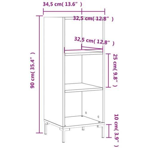 Komoda boja smeđeg hrasta 34,5x32,5x90 cm od konstruiranog drva - Smeđi hrast 1 Cijena