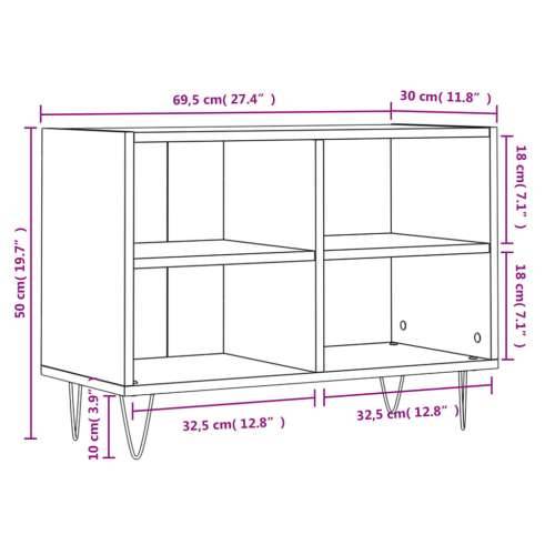 TV ormarić crni 69,5 x 30 x 50 cm od konstruiranog drva - Crna 1 Cijena