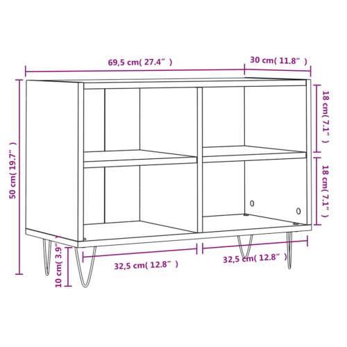 TV ormarić siva boja betona 69,5x30x50 cm konstruirano drvo - Beton siva 1 Cijena