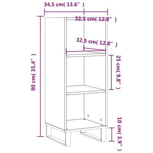 Komoda boja smeđeg hrasta 34,5x32,5x90 cm od konstruiranog drva - Smeđi hrast 1 Cijena