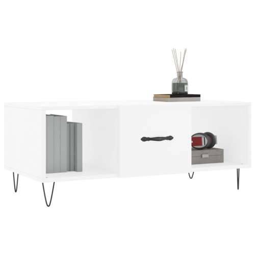 Stolić za kavu bijeli 102 x 50 x 40 cm od konstruiranog drva - Bijela 1 Cijena