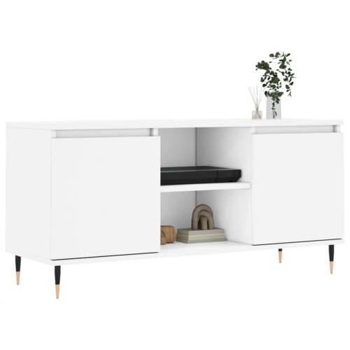 TV ormarić bijeli 104 x 35 x 50 cm od konstruiranog drva - Bijela 1 Cijena