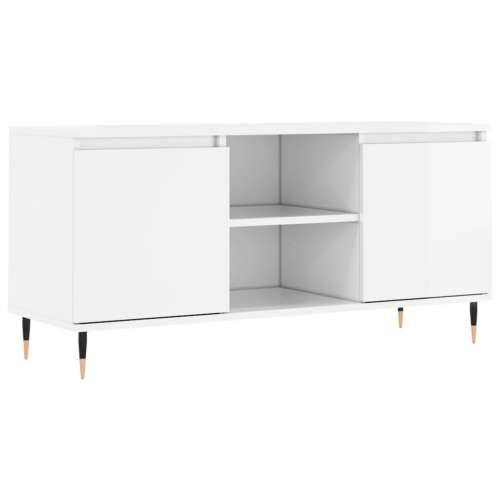 TV ormarić sjajni bijeli 104 x 35 x 50 cm od konstruiranog drva - Visoko sjajno bijela 1 Cijena