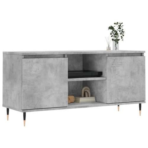 TV ormarić siva boja betona 104x35x50 cm od konstruiranog drva - Beton siva 1 Cijena
