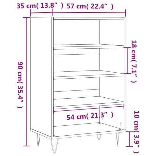 Visoka komoda crna 57 x 35 x 90 cm od konstruiranog drva - Crna 1 Cijena