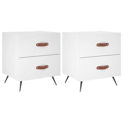 Noćni ormarići 2 kom bijeli 40x35x47,5 cm od konstruiranog drva - Bijela 2 Cijena