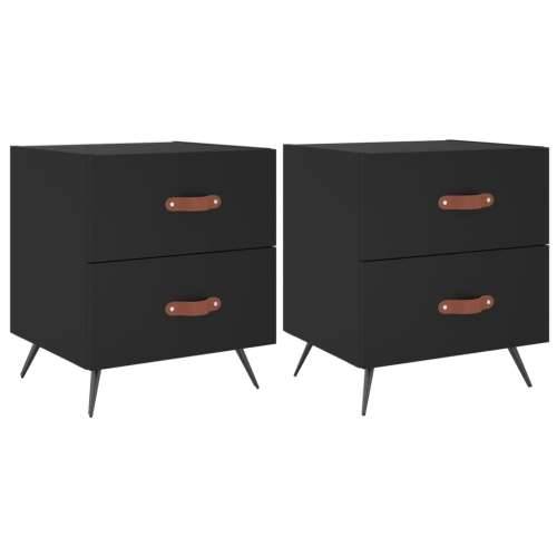 Noćni ormarići 2 kom crni 40 x 35 x 47,5 cm konstruirano drvo - Crna 2 Cijena