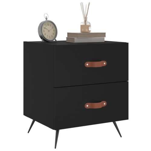 Noćni ormarići 2 kom crni 40 x 35 x 47,5 cm konstruirano drvo - Crna 2 Cijena