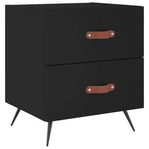 Noćni ormarići 2 kom crni 40 x 35 x 47,5 cm konstruirano drvo - Crna 2 Cijena