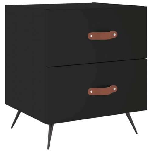 Noćni ormarići 2 kom crni 40 x 35 x 47,5 cm konstruirano drvo - Crna 2 Cijena