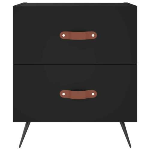 Noćni ormarići 2 kom crni 40 x 35 x 47,5 cm konstruirano drvo - Crna 2 Cijena