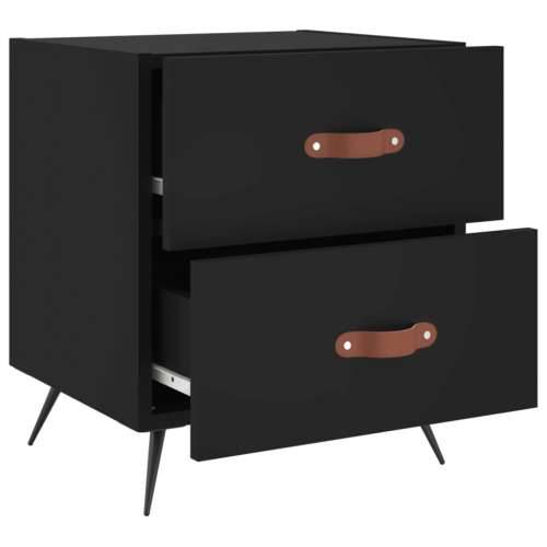 Noćni ormarići 2 kom crni 40 x 35 x 47,5 cm konstruirano drvo - Crna 2 Cijena