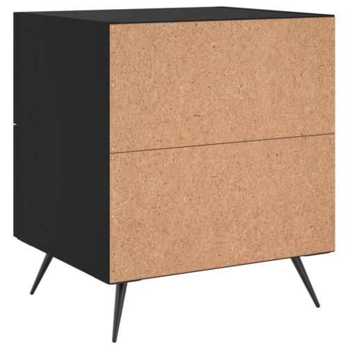 Noćni ormarići 2 kom crni 40 x 35 x 47,5 cm konstruirano drvo - Crna 2 Cijena