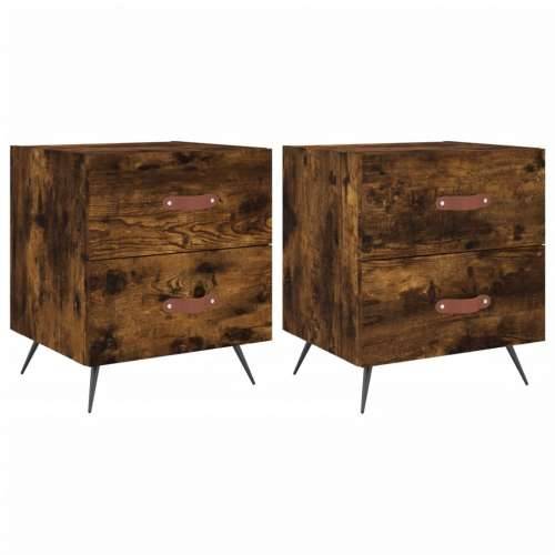 Noćni ormarići 2 kom boja hrasta 40x35x47,5cm konstruirano drvo - Dimljeni hrast 2 Cijena