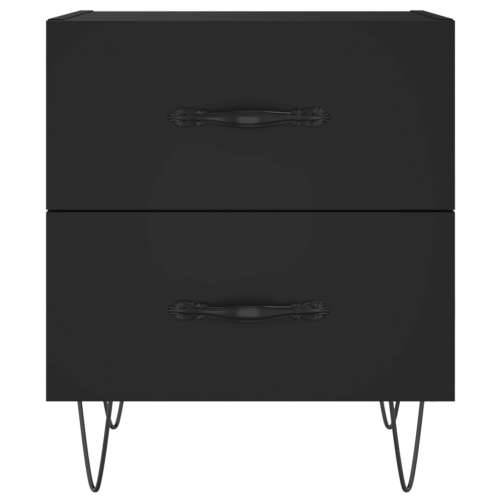Noćni ormarići 2 kom crni 40 x 35 x 47,5 cm konstruirano drvo - Crna 2 Cijena
