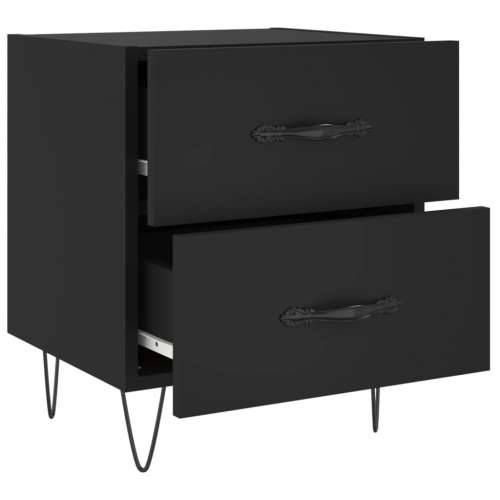 Noćni ormarići 2 kom crni 40 x 35 x 47,5 cm konstruirano drvo - Crna 2 Cijena