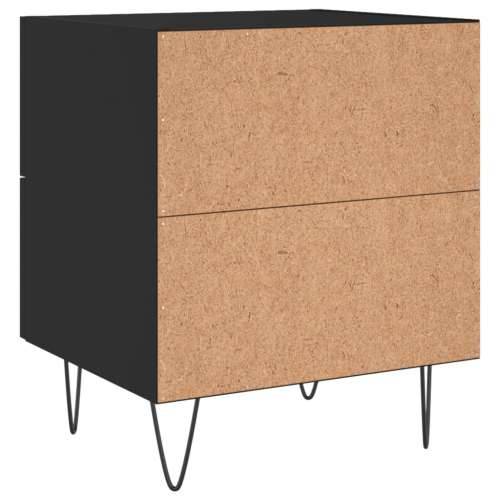 Noćni ormarići 2 kom crni 40 x 35 x 47,5 cm konstruirano drvo - Crna 2 Cijena