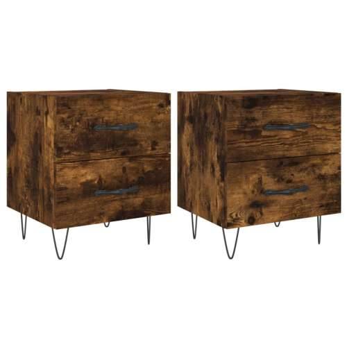 Noćni ormarići 2 kom boja hrasta 40x35x47,5cm konstruirano drvo - Dimljeni hrast 2 Cijena