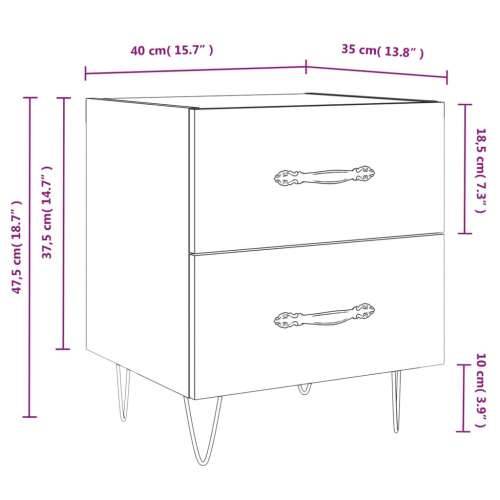 Noćni ormarić smeđa boja hrasta 40x35x47,5cm konstruirano drvo - Smeđi hrast 1 Cijena