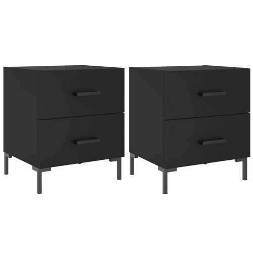 Noćni ormarići 2 kom crni 40 x 35 x 47,5 cm konstruirano drvo - Crna 2 Cijena
