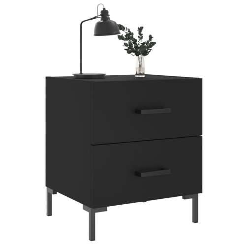 Noćni ormarići 2 kom crni 40 x 35 x 47,5 cm konstruirano drvo - Crna 2 Cijena