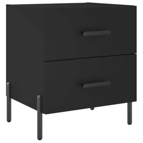 Noćni ormarići 2 kom crni 40 x 35 x 47,5 cm konstruirano drvo - Crna 2 Cijena