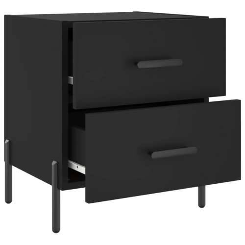 Noćni ormarići 2 kom crni 40 x 35 x 47,5 cm konstruirano drvo - Crna 2 Cijena