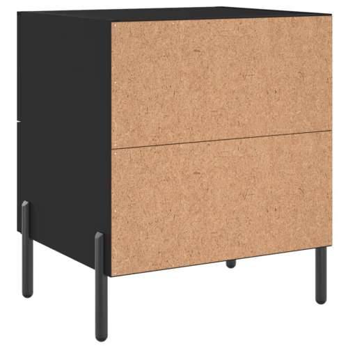 Noćni ormarići 2 kom crni 40 x 35 x 47,5 cm konstruirano drvo - Crna 2 Cijena