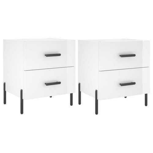 Noćni ormarići 2 kom sjajni bijeli 40 x 35 x 47,5 cm drveni - Visoko sjajno bijela 2 Cijena