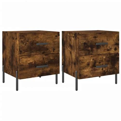 Noćni ormarići 2 kom boja hrasta 40x35x47,5cm konstruirano drvo - Dimljeni hrast 2 Cijena