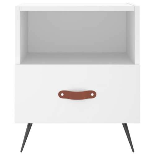 Noćni ormarić bijeli 40 x 35 x 47,5 cm od konstruiranog drva - Bijela 1 Cijena