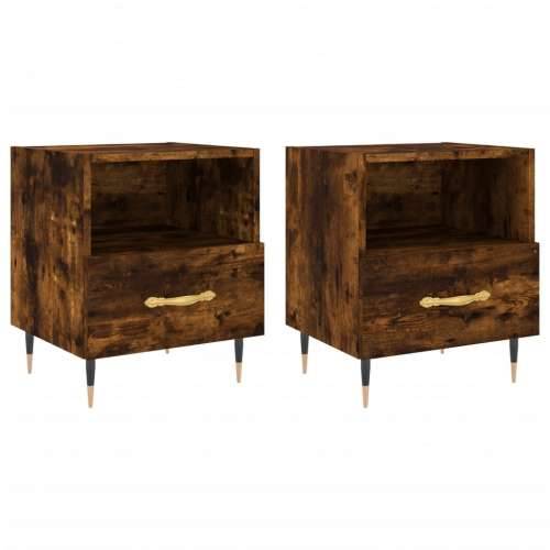 Noćni ormarići 2 kom boja hrasta 40x35x47,5cm konstruirano drvo - Dimljeni hrast 2 Cijena
