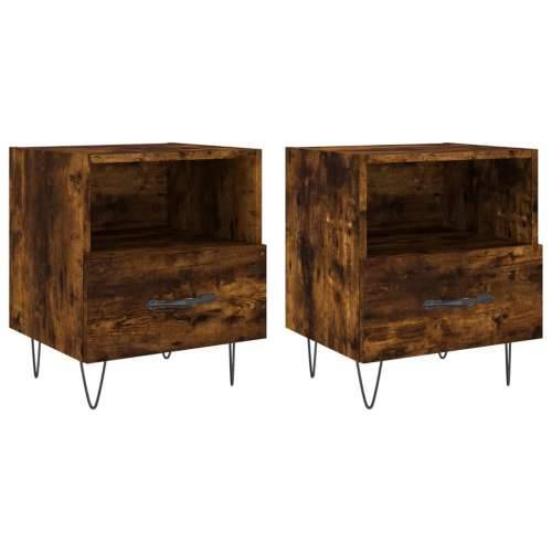 Noćni ormarići 2 kom boja hrasta 40x35x47,5cm konstruirano drvo - Dimljeni hrast 2 Cijena