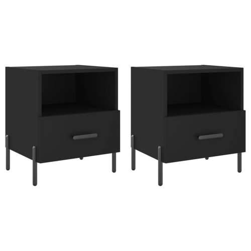 Noćni ormarići 2 kom crni 40 x 35 x 47,5 cm konstruirano drvo - Crna 2 Cijena
