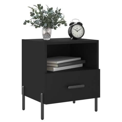 Noćni ormarići 2 kom crni 40 x 35 x 47,5 cm konstruirano drvo - Crna 2 Cijena