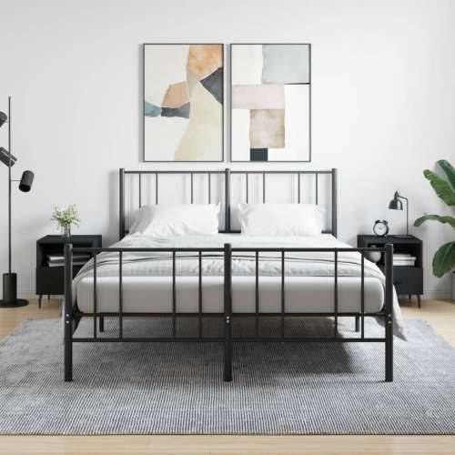 Noćni ormarići 2 kom crni 40 x 35 x 47,5 cm konstruirano drvo - Crna 2 Cijena